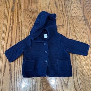 Baby Gap boy’s Navy Blue Hooded Bear Baby Cardigan